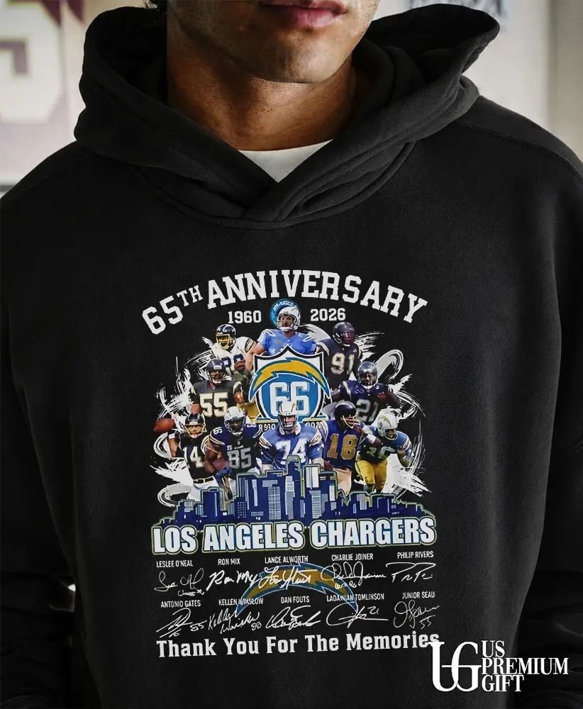 Los Angeles Chargers 65th Anniversary 1960-2026 Legends thank you for the memories signature shirt