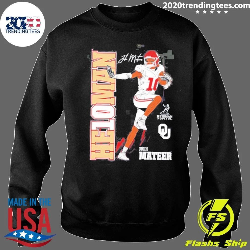 John Mateer Oklahoma Sooners Heisman Stance Signature Shirt