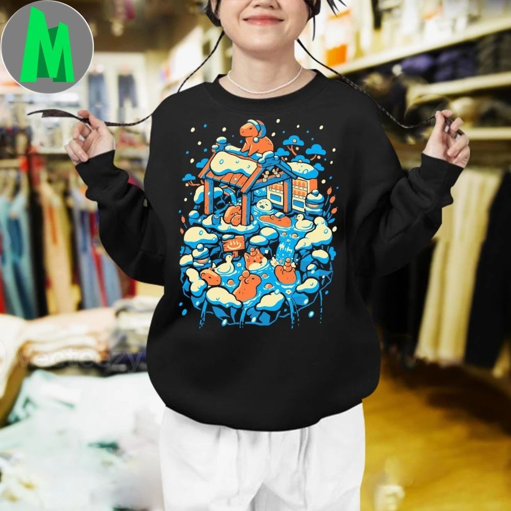 Capybara Onsen Winter hot spring Shirt