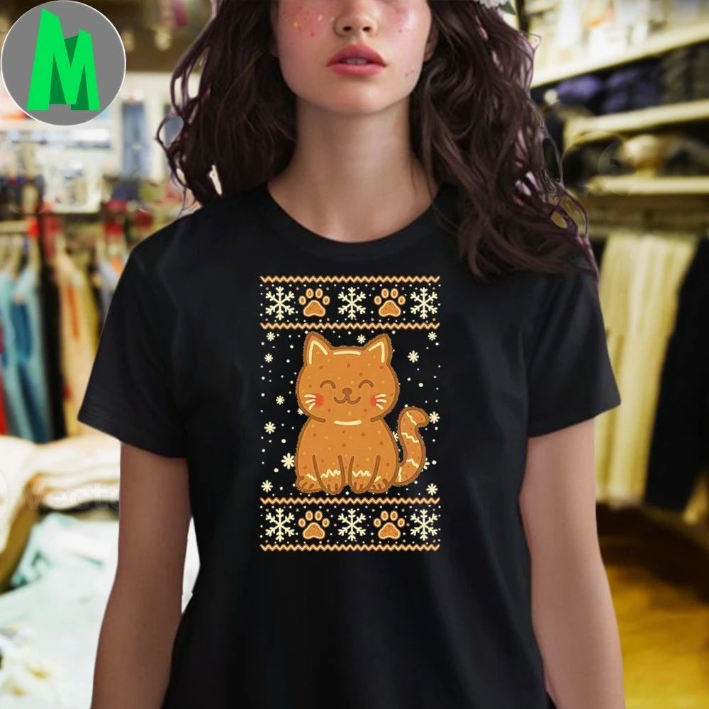 Gingerbread Cat Sweater Shirt