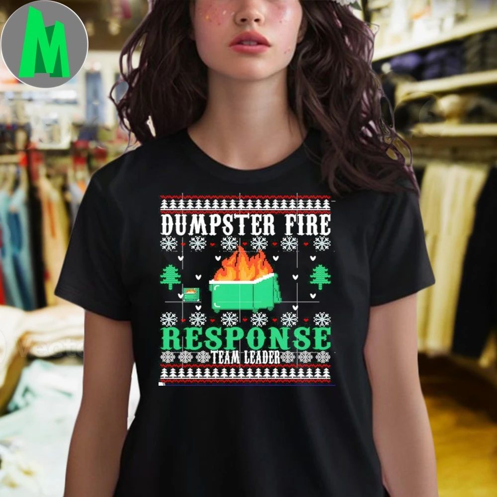 Dumpster Fire Response Team Leader Christmas Ugly Sweater Shirt