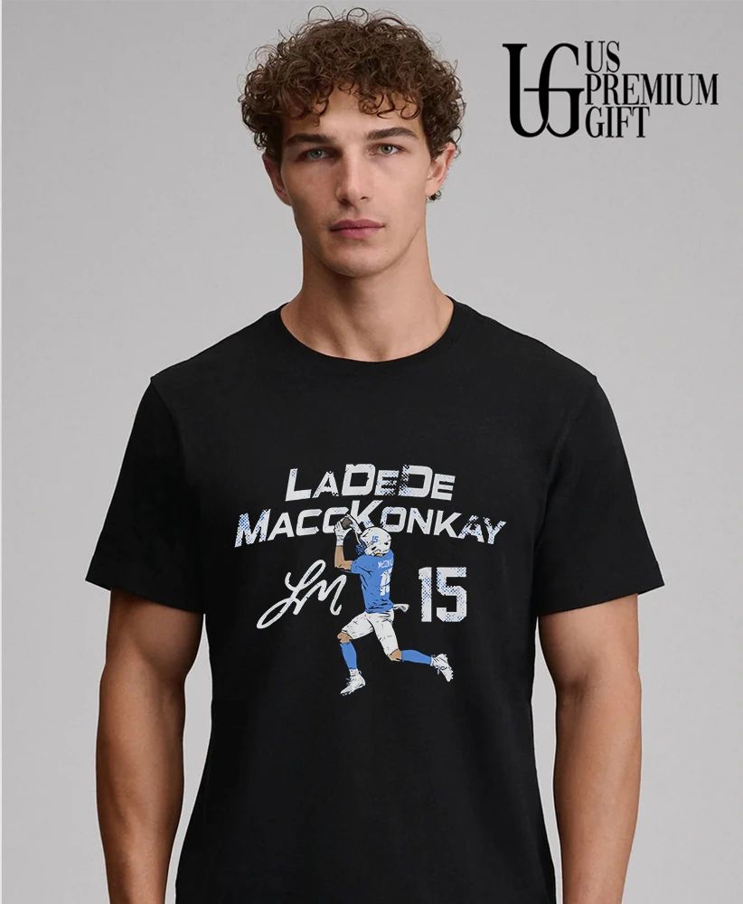 Ladd McConkey LaDeDe MaccKonkay No 15 Los Angeles Chargers football signature shirt