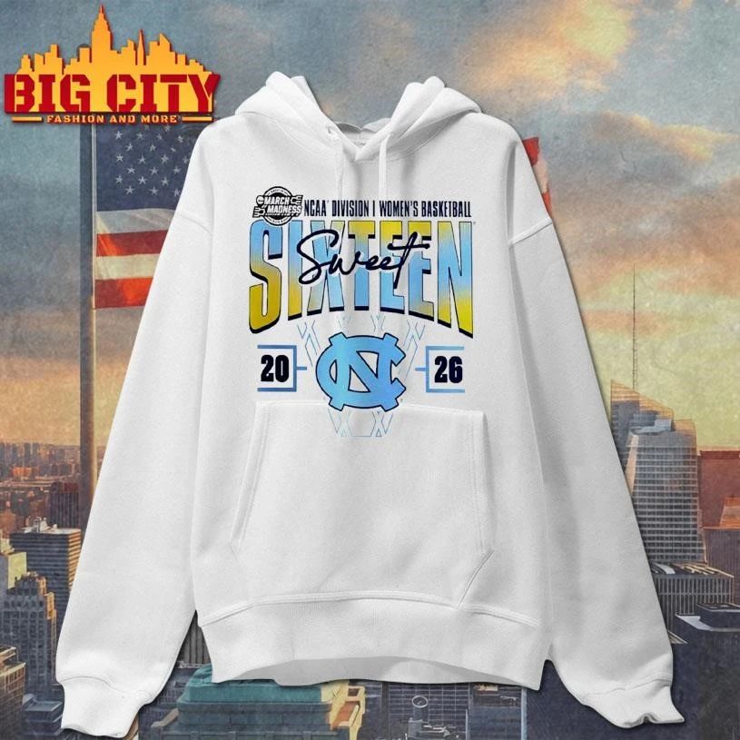 North Carolina Tar Heels 2026 NCAA Women’s Basketball Tournament March Madness Sweet 16 Court Shot College Shirt