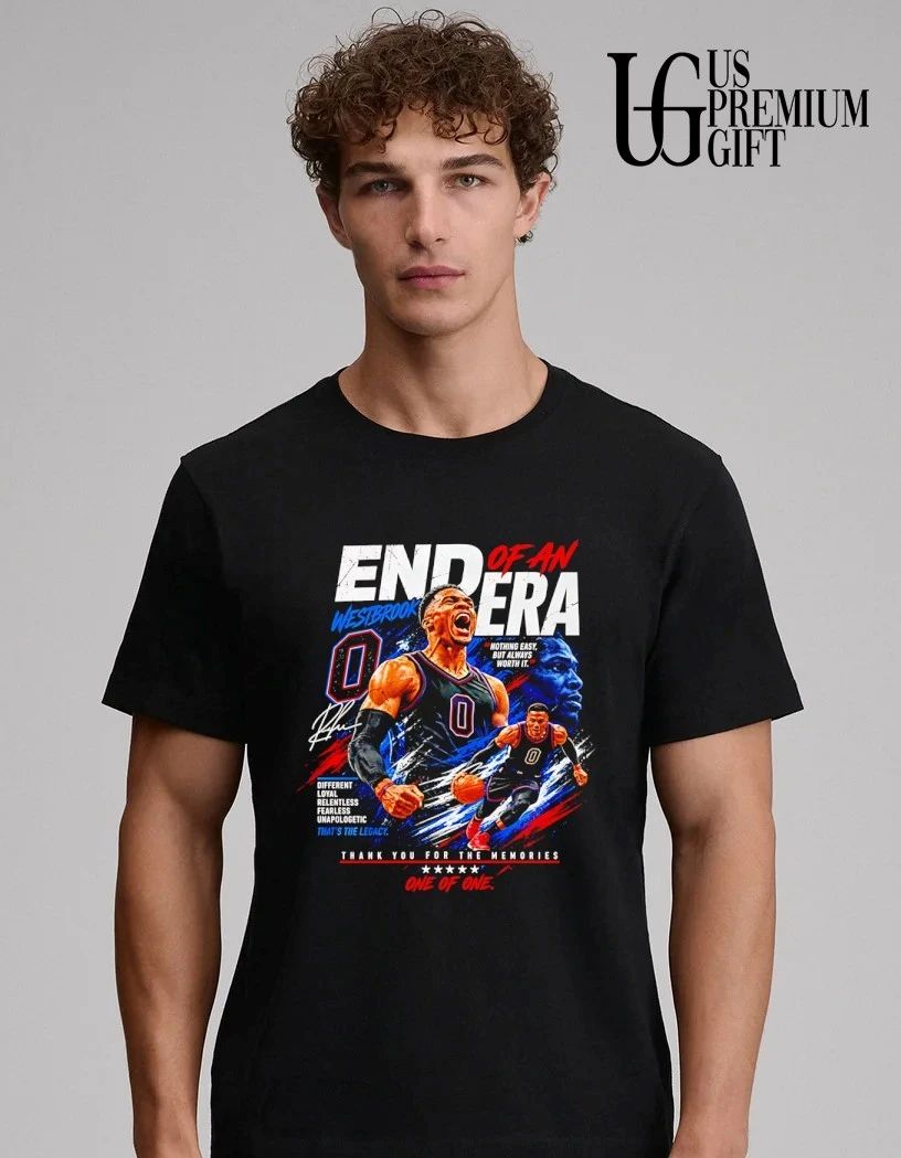 Russell Westbrook End of an Era Thank You For The Memories Basketball signature shirt