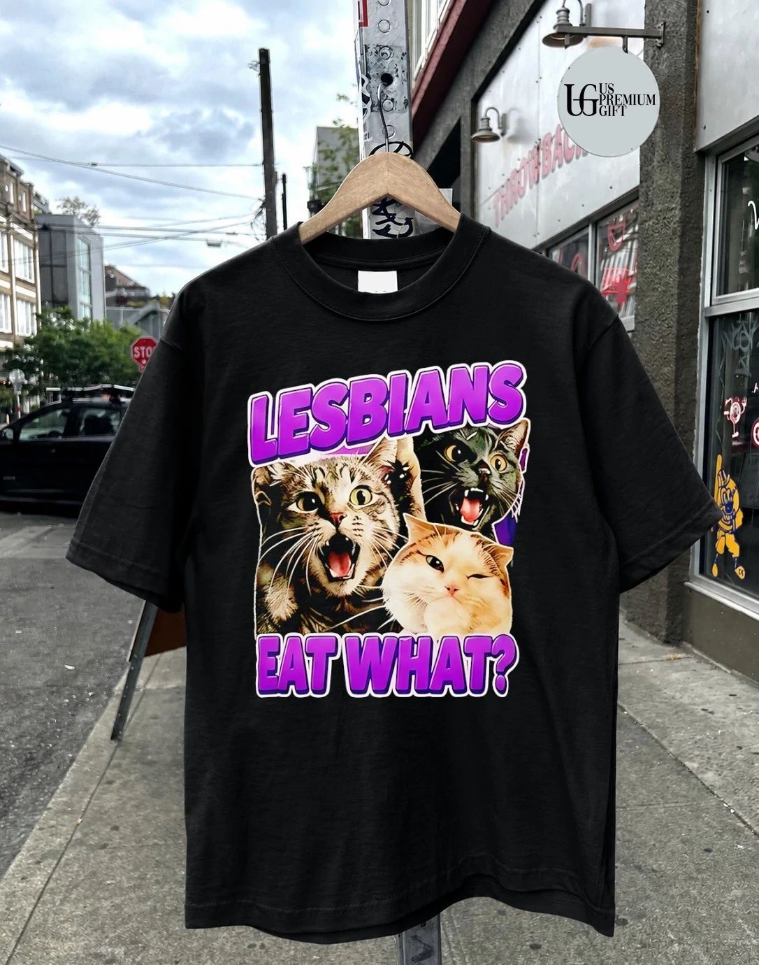 Cat Lesbians Eat What graphic shirt