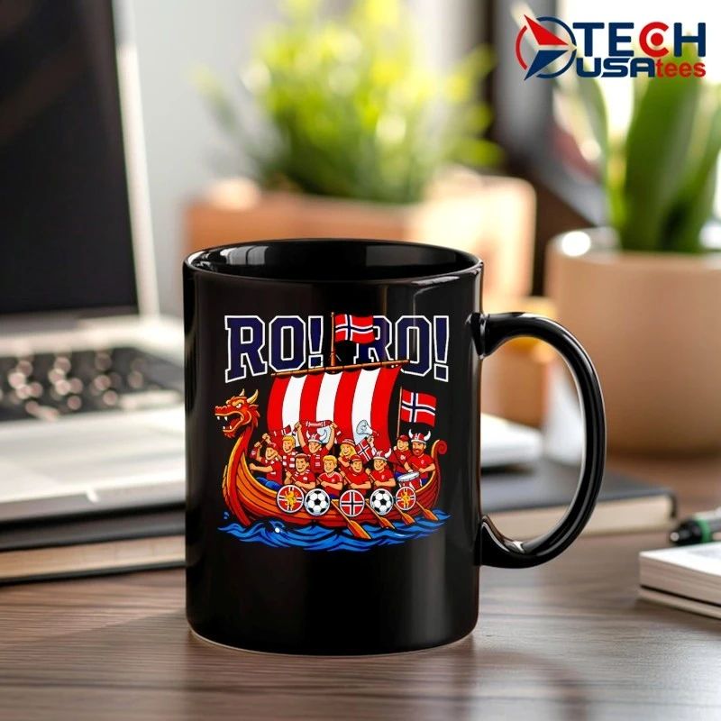 RO RO Norway Viking Ship Soccer shirt