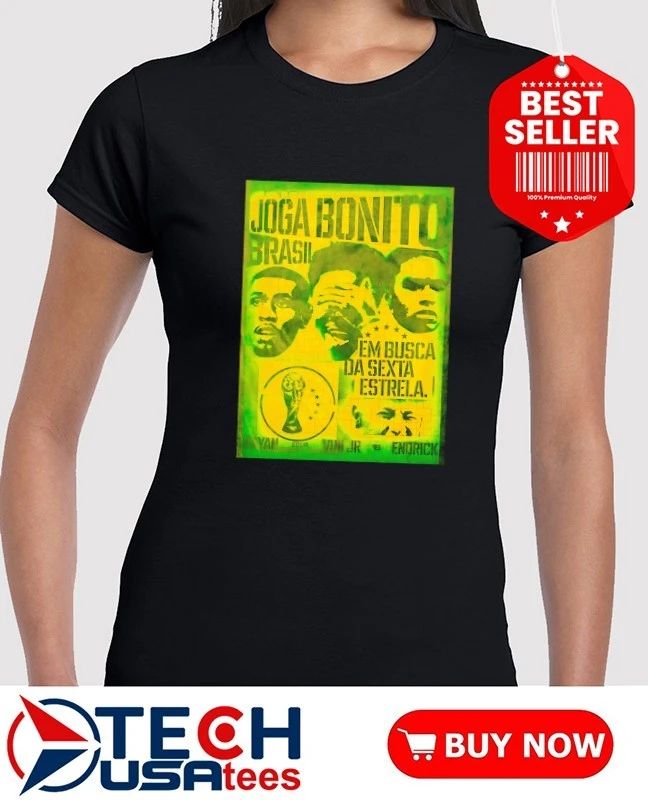 Joga Bonito Brazil Em Busca Da Sexta Estrela Rayan Vinícius Júnior and Endrick shirt