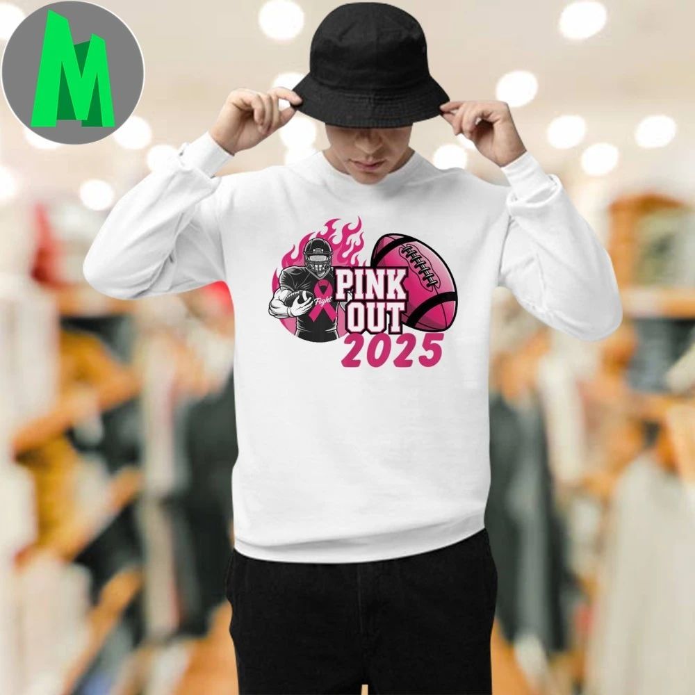 Pink Out 2025 Football Breast Cancer Awareness 2025 T-shirt