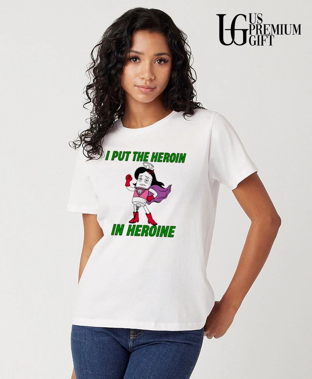 I put the Heroin in Heroine syringe superhero shirt