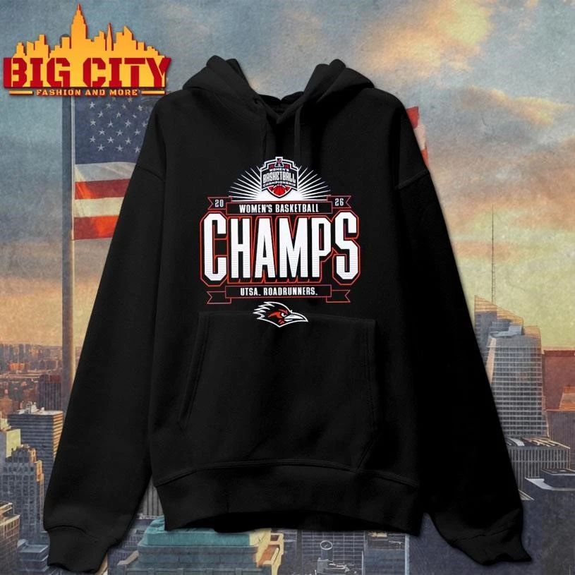 UTSA Roadrunners 2026 American Conference Women’s Basketball Tournament Champions Locker Room Shirt