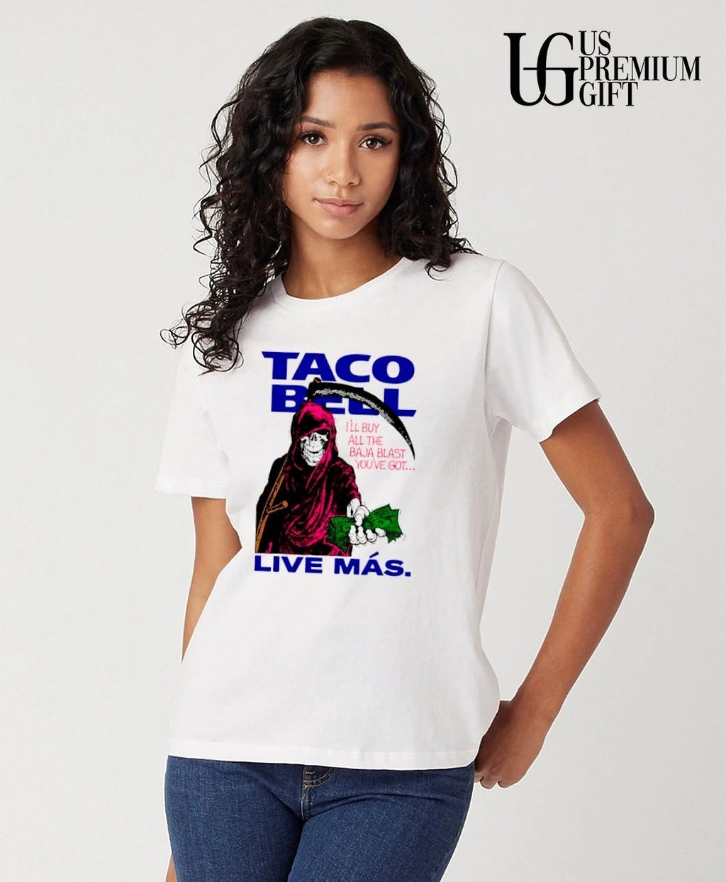 Tacos Bell Grim Reaper Live Mas I’ll buy all the Baja Blast you’ve got shirt