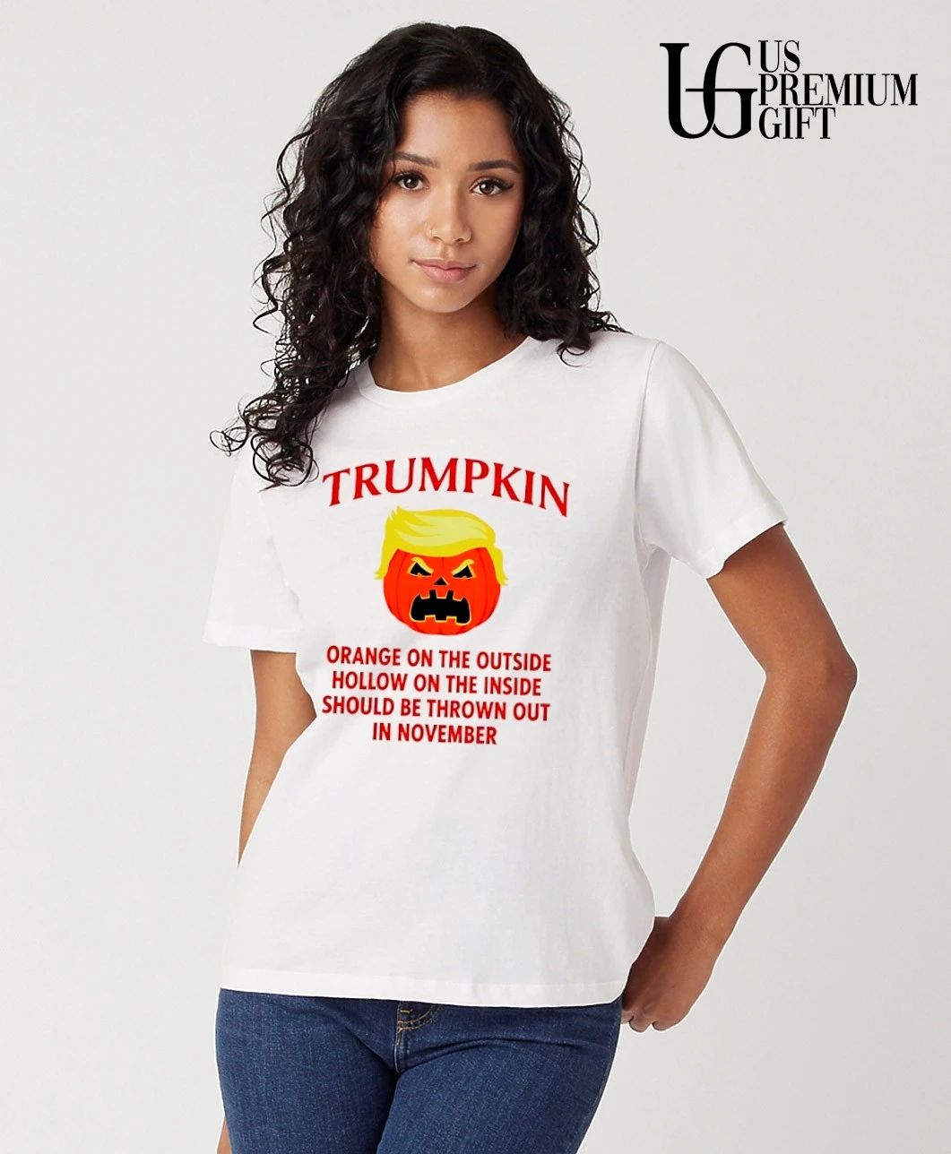 Trumpkin orange on the outside hollow on the inside Halloween shirt