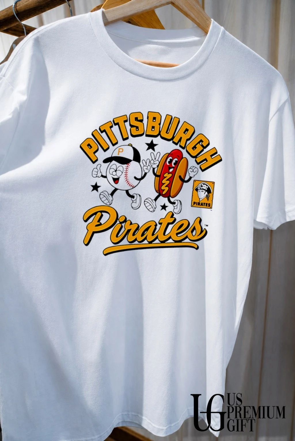 Pittsburgh Pirates Baseball and Hot Dog mascot shirt