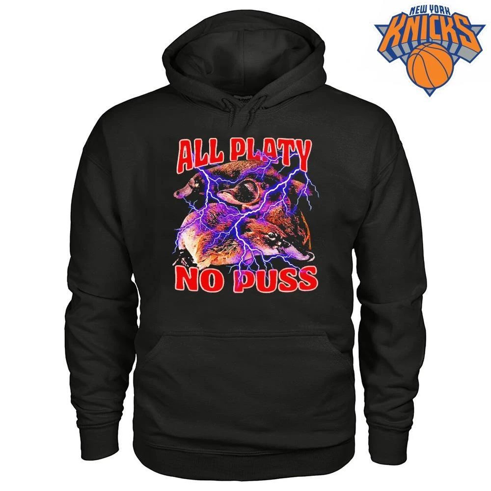 All Platy No Puss Funny Platypus Lightning Bolt 90s Bootleg Retro Shirt