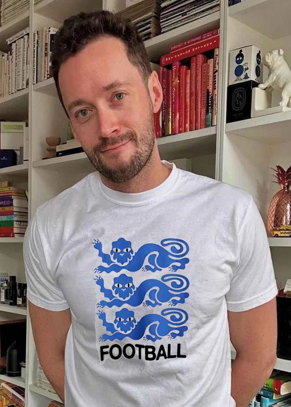 Three Blue Lions England Football T-Shirt