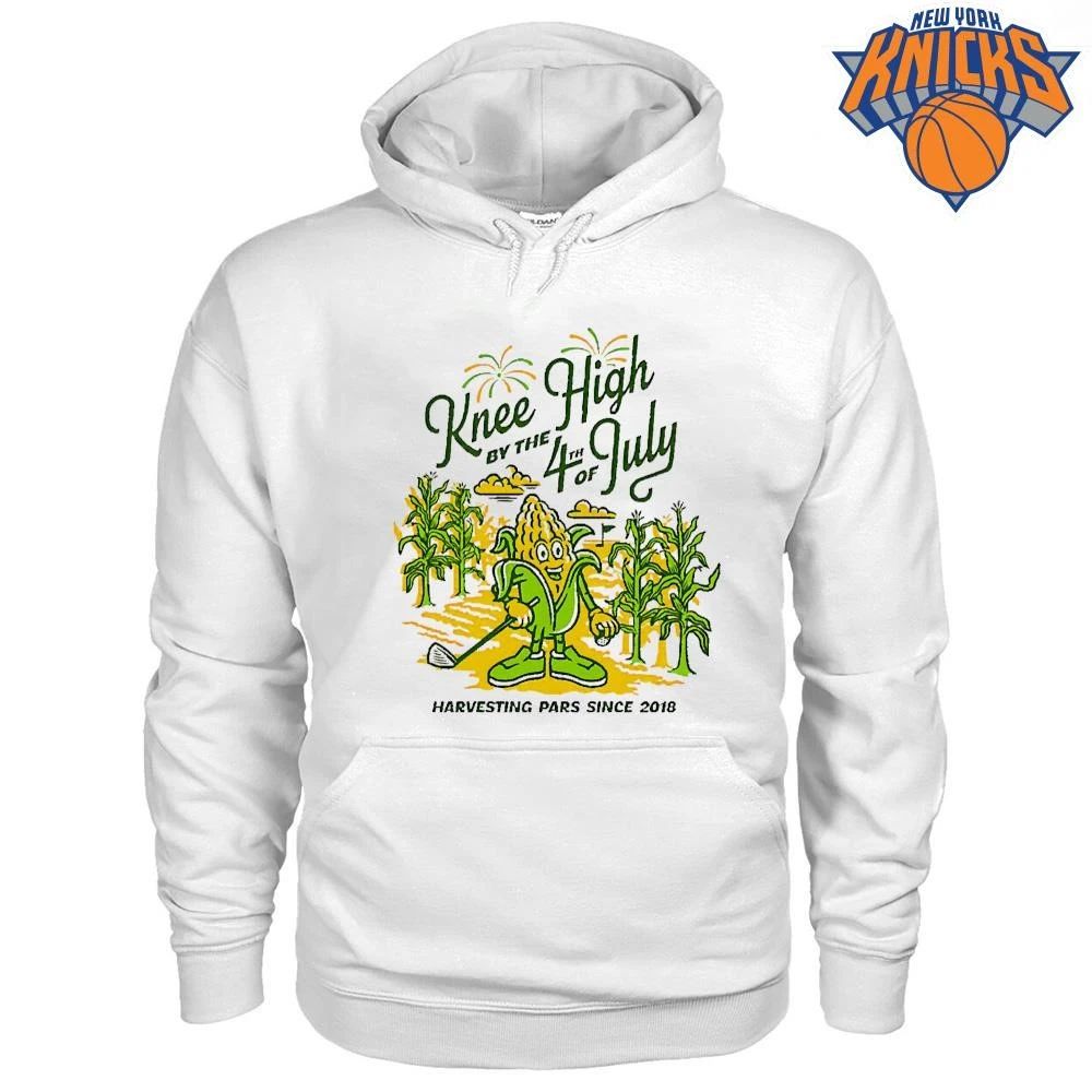 Knee High by the 4th of July Corn Golfer Cartoon Funny Harvesting Pars Sports Retro shirt