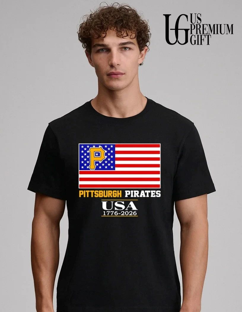 Pittsburgh Pirates USA 1776-2026 American flag logo shirt