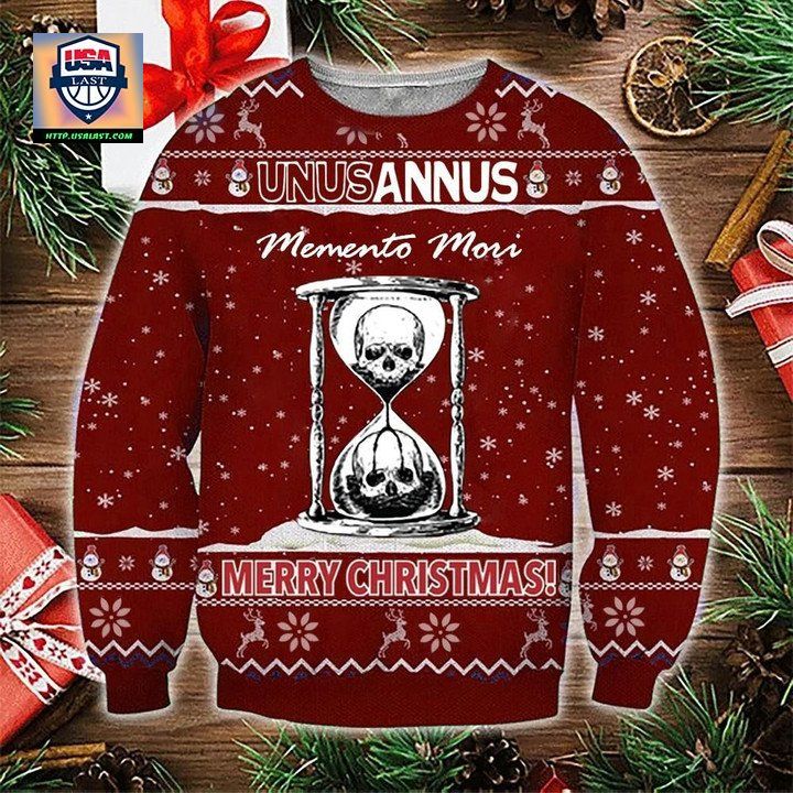 Unus Annus Skull Sweater Memento Mori Ugly Christmas Sweater Unus Annus Merch