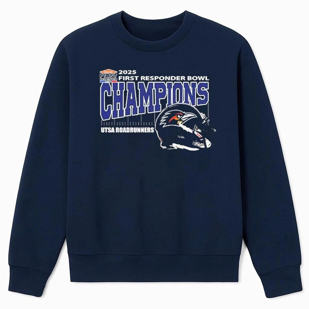 UTSA Roadrunners Football Are First Responder Bowl Champions 2025 Helmet Shirt
