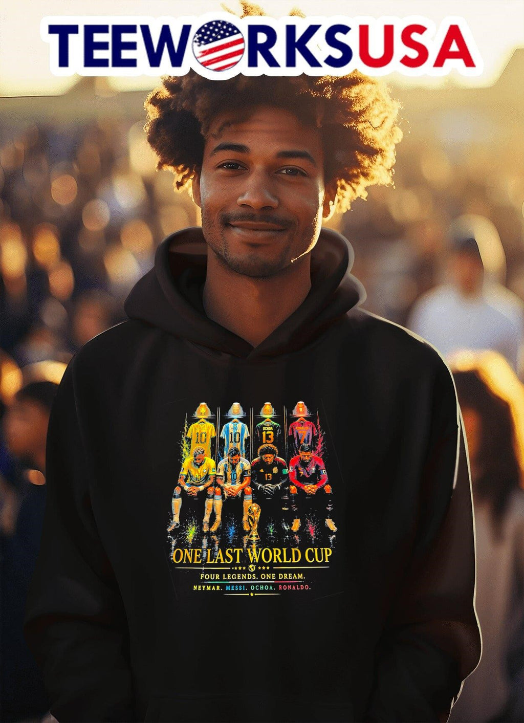 One Last World Cup Four Legends One Dream Neymar Messi Ochoa Ronaldo Shirt