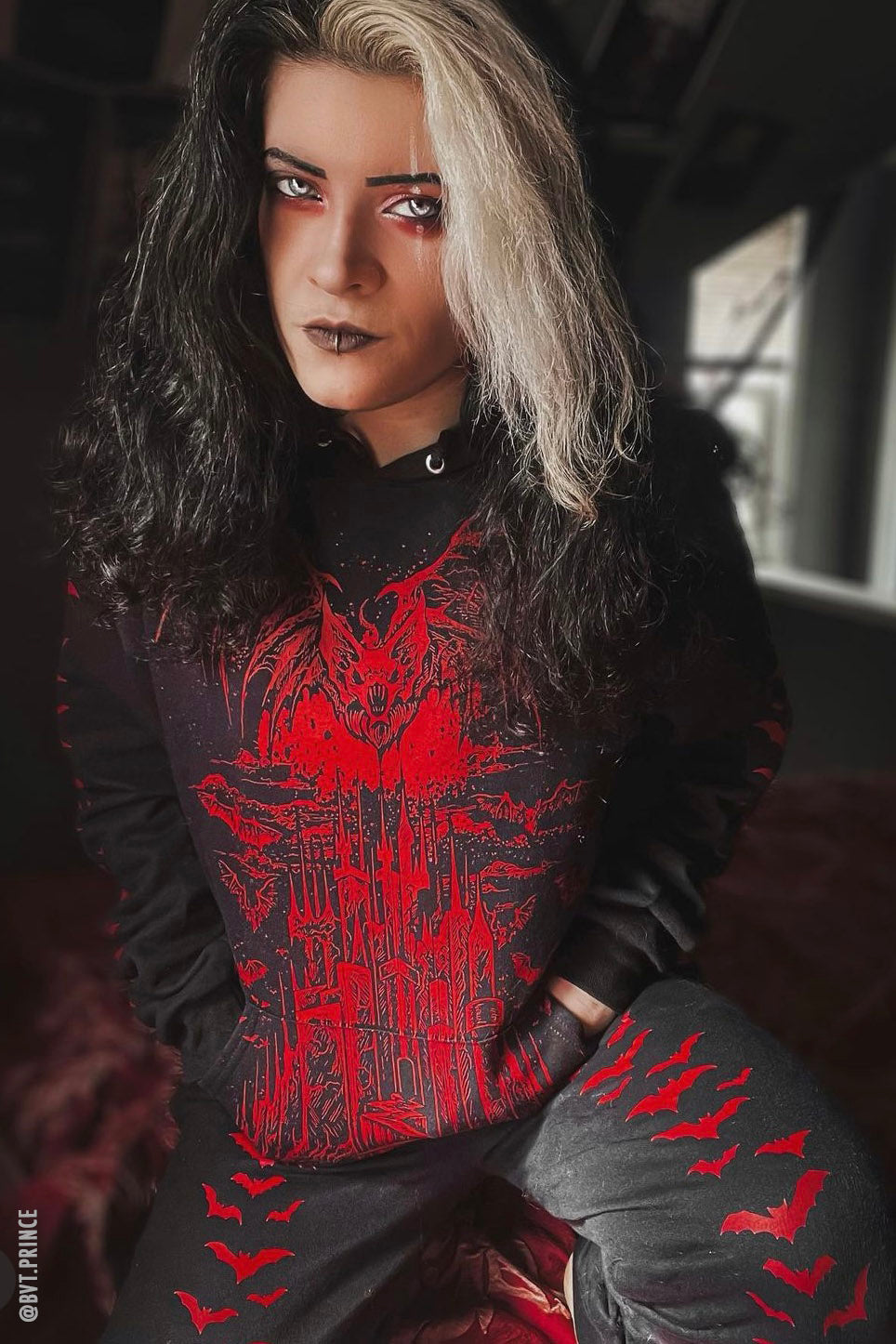 Vampire Castle Hoodie w/ Bat Sleeves [BLOOD RED]