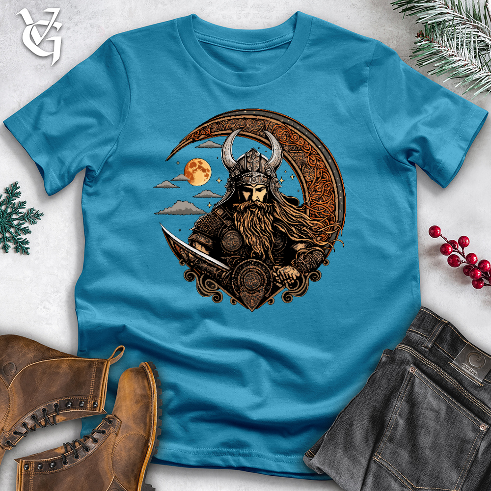 Celtic Moon Viking Warrior Cotton Tee