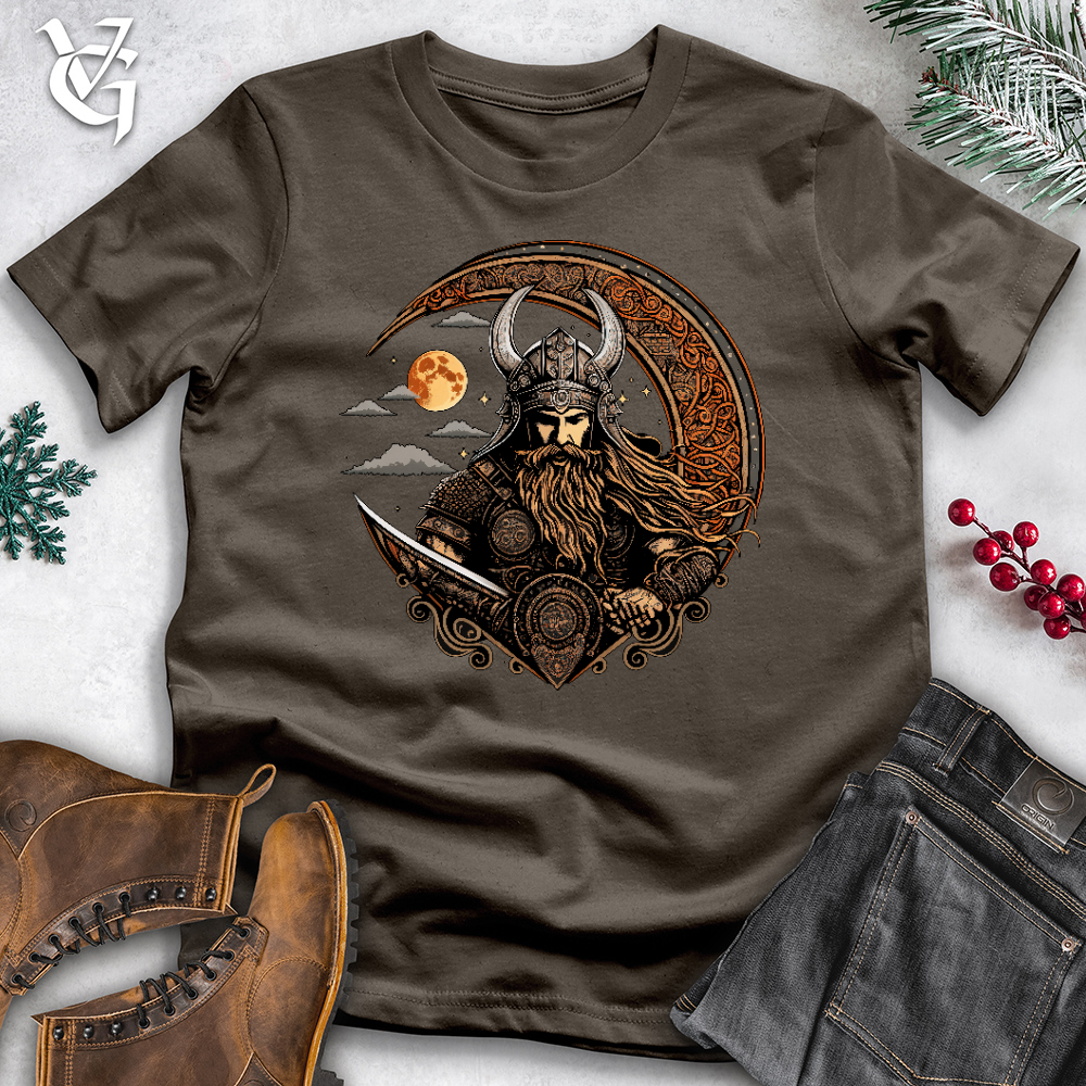 Celtic Moon Viking Warrior Cotton Tee