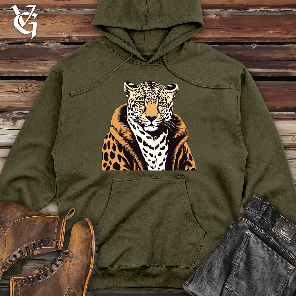 Vintage Fur Leopard Midweight Hooded Sweatshirt