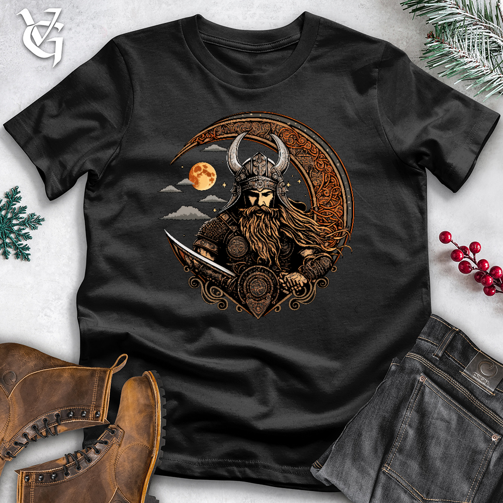 Celtic Moon Viking Warrior Cotton Tee