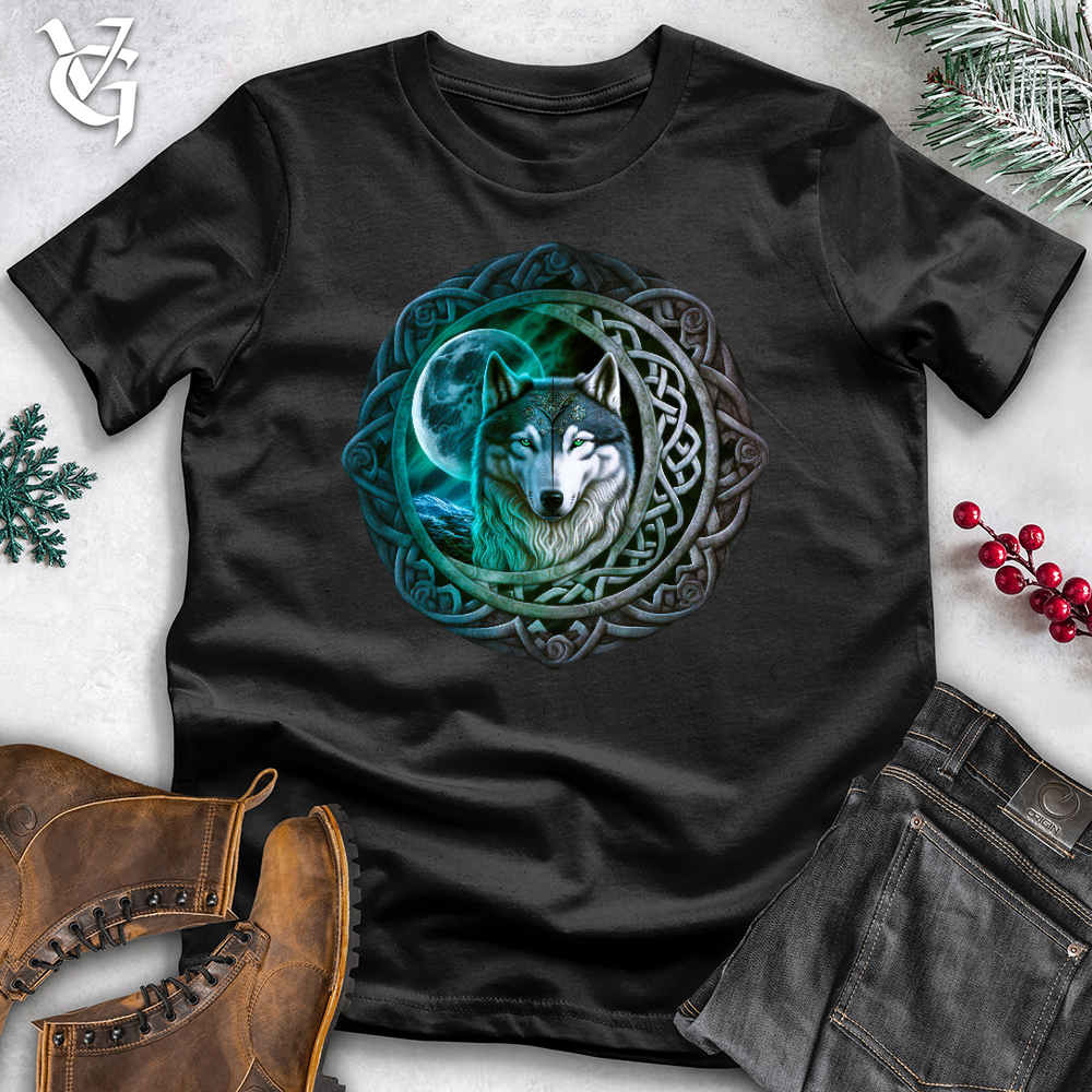 Celtic Moon Wolf Cotton Tee