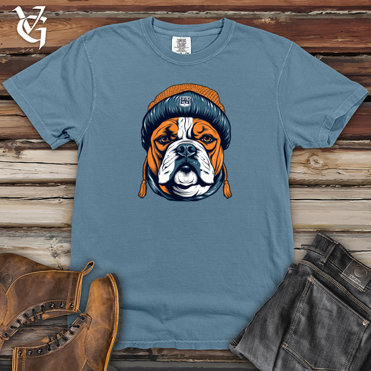 Vintage Beanie Wearing Bulldog Heavy Cotton Comfort Colors Tee