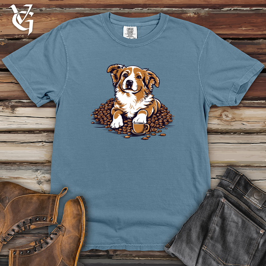 Vintage Coffee Corgi Heavy Cotton Comfort Colors Tee