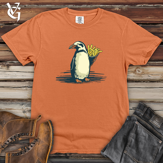 Vintage Fry-Loving Penguin 01 Heavy Cotton Comfort Colors Tee