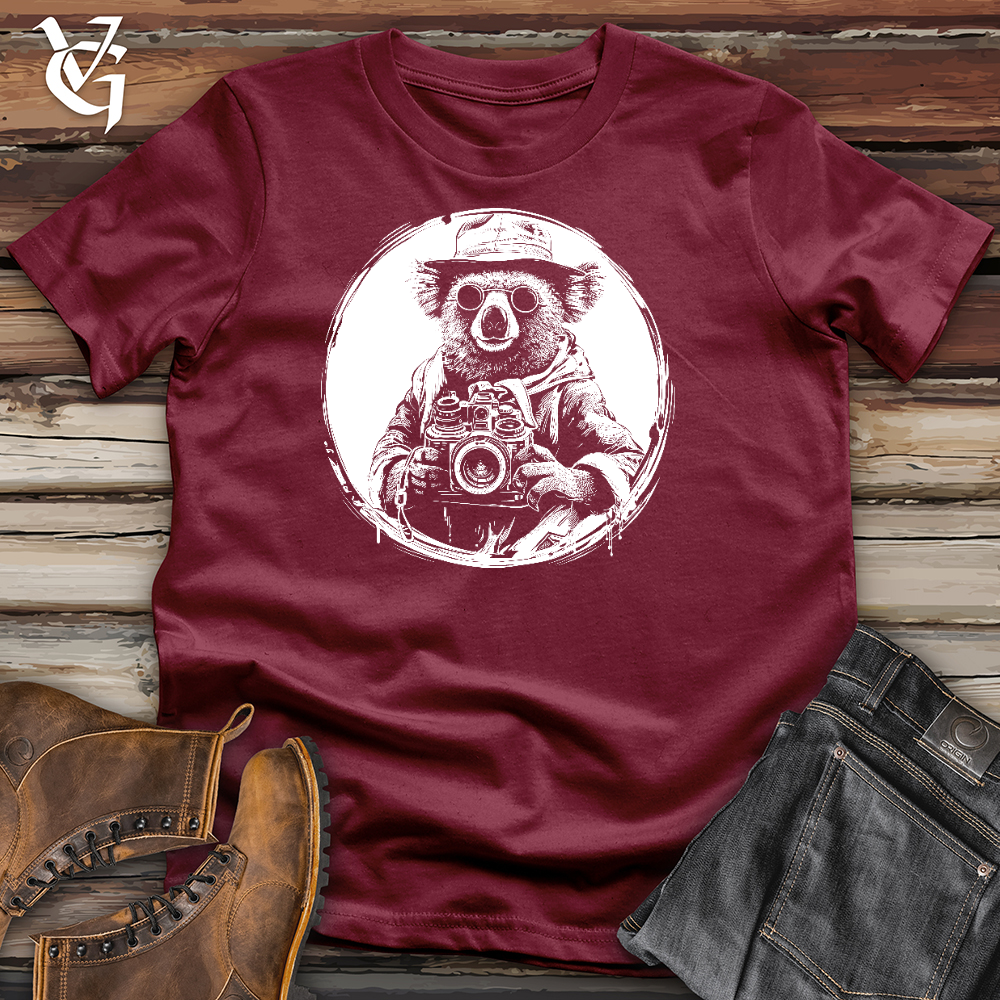 Koala With Camera Cotton Tee
