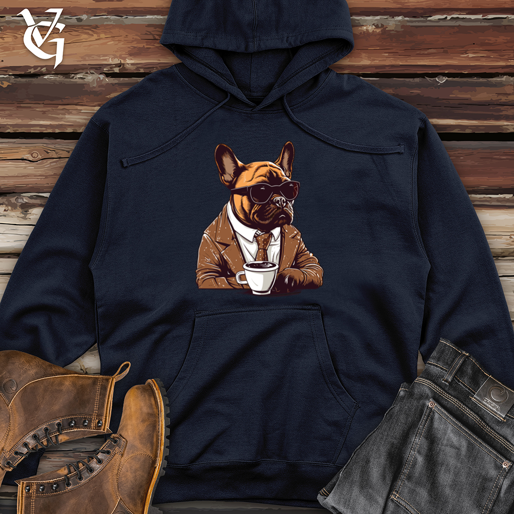 Vintage Coffee Break Frenchie Midweight Hooded Sweatshirt