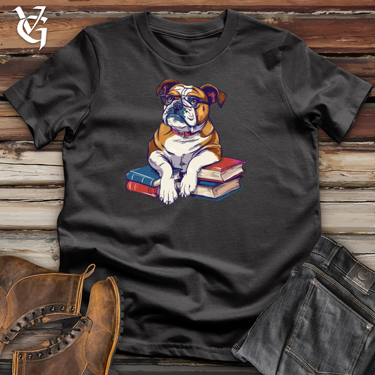 Bulldog Librarian Wisdom Cotton Tee