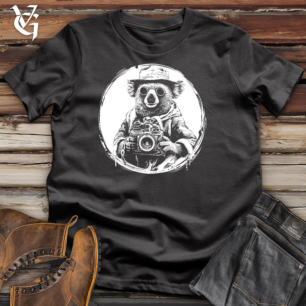 Koala With Camera Cotton Tee