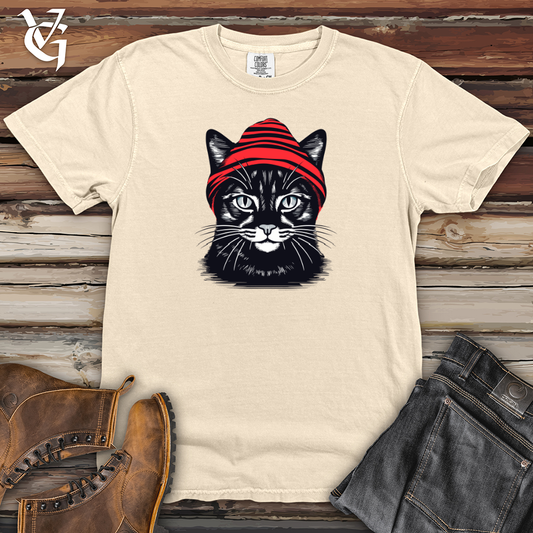 Vintage Beanie Black Cat Heavy Cotton Comfort Colors Tee