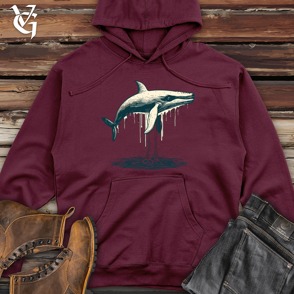Vintage Arctic Whale Midweight Hooded Sweatshirt