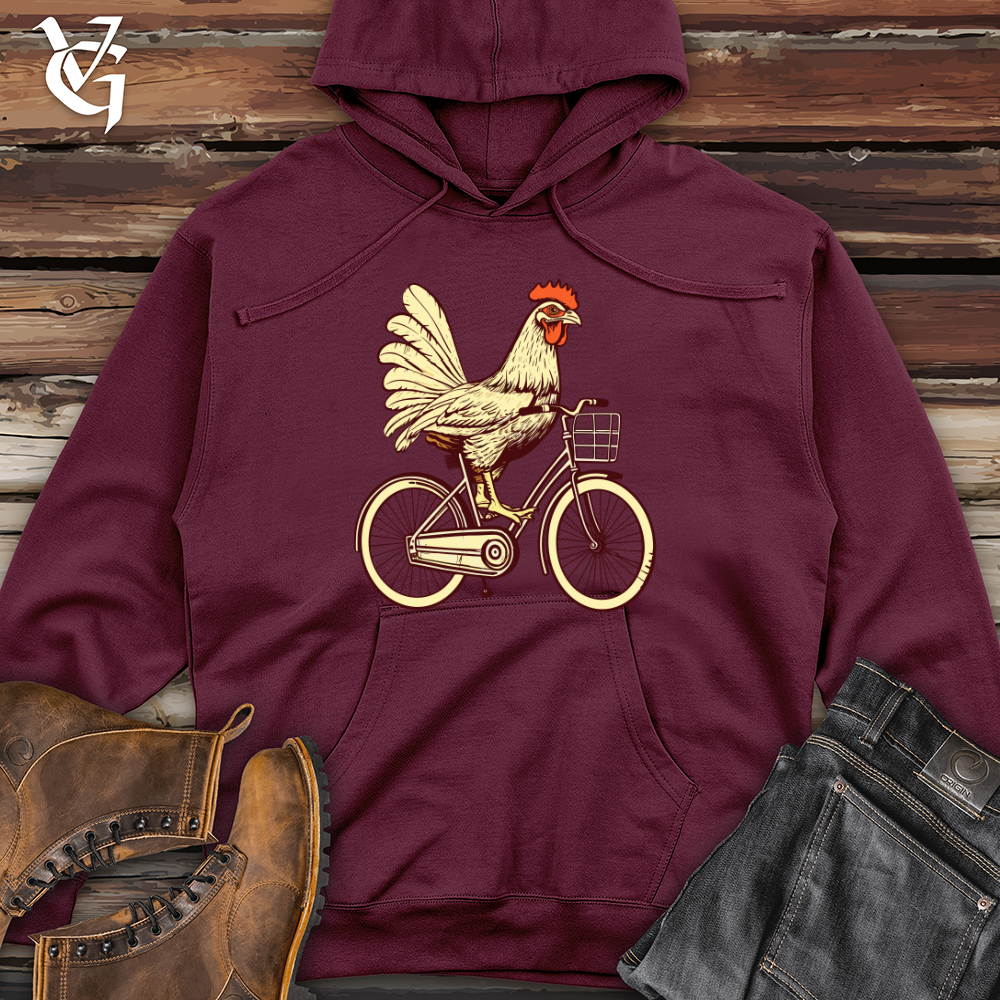Vintage Pedaling Poultry Midweight Hooded Sweatshirt