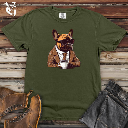 Vintage Coffee Break Frenchie Heavy Cotton Comfort Colors Tee