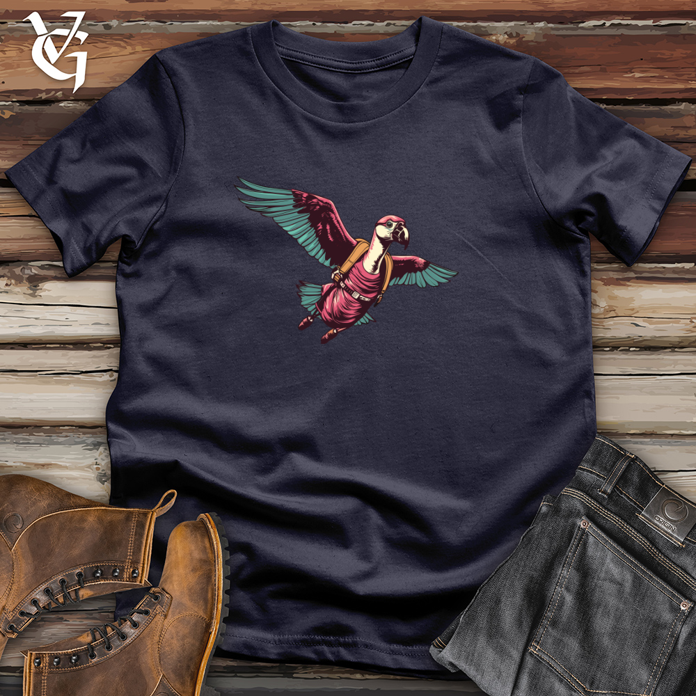 Retro Soaring Flamingo 01 Cotton Tee