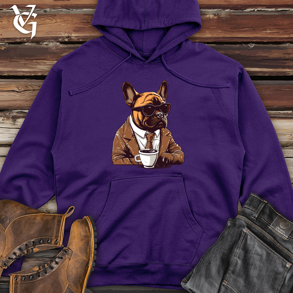 Vintage Coffee Break Frenchie Midweight Hooded Sweatshirt