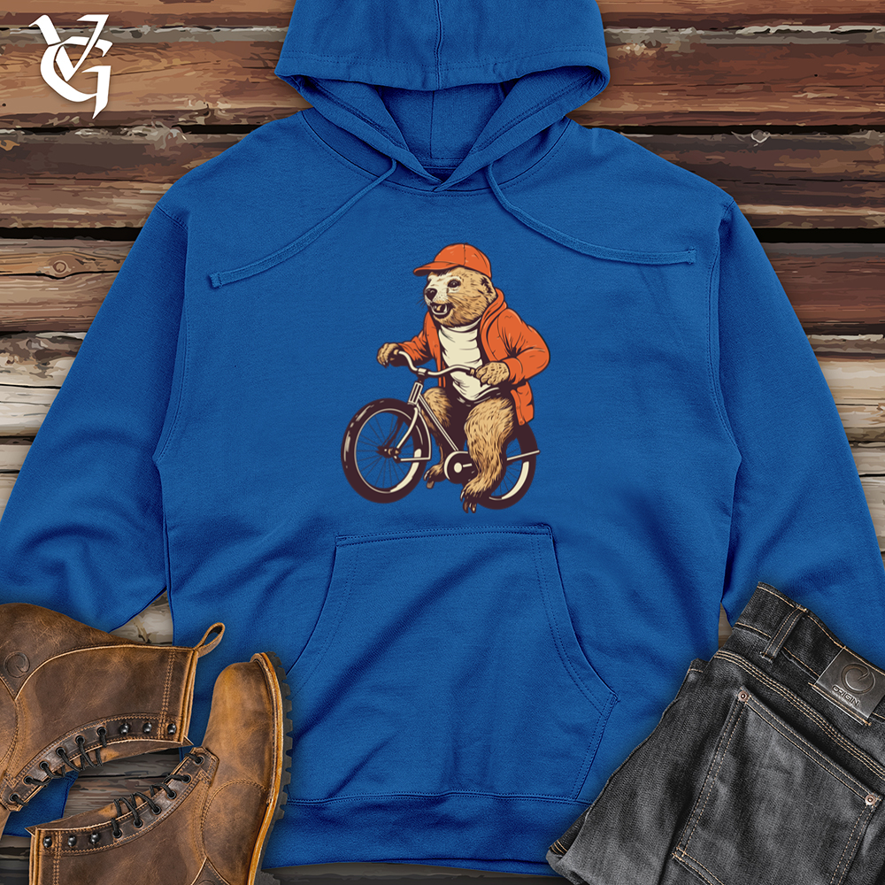 Vintage Pedaling Beaver Midweight Hooded Sweatshirt