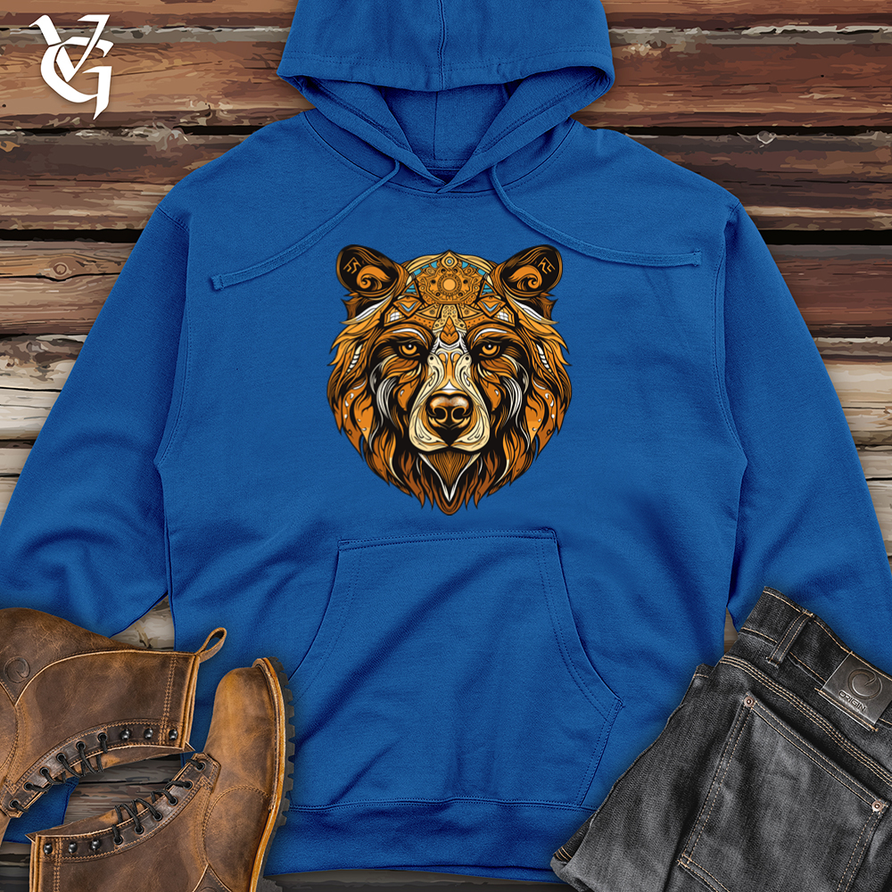 Vintage Viking Bear 01 Midweight Hooded Sweatshirt