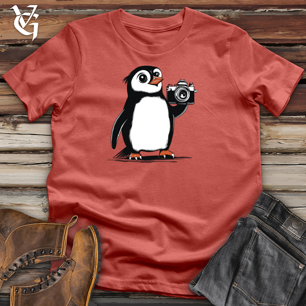 Penguin Photographer Adventure Cotton Tee