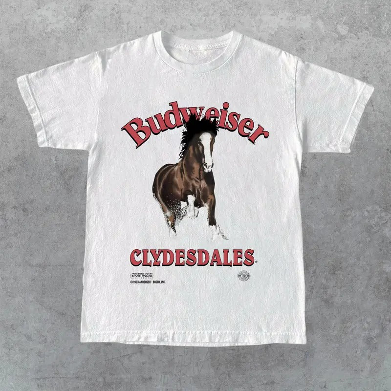 vintage 90s Budweiser Horse Florida T-Shirt, Gift for Her, Gift for Him, Gift for Friend Hoodie, Sweatshirt