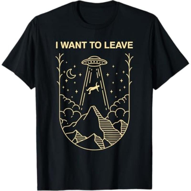 vintage Funny Alien UFO Extraterrestrial I Want To Leave Alien Lover T-Shirt Hoodie, Sweatshirt | UrbanDripWear.com