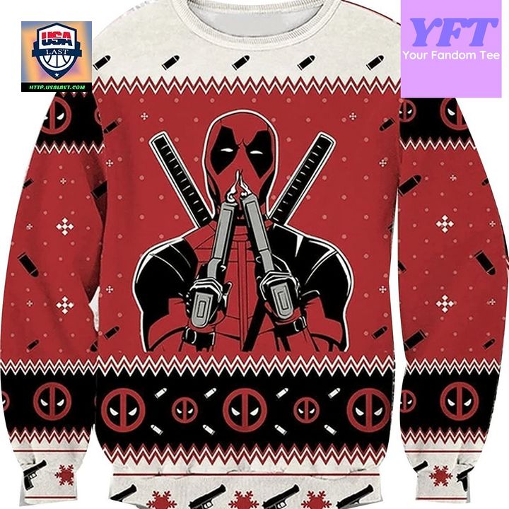 Vintage Funny Deadpooll Funny Hero 3d Ugly Christmas Sweater
