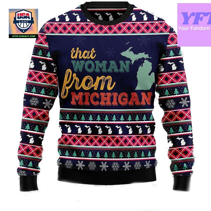 Vintage That From Michiggann Funny Quotes 3d Ugly Christmas Sweater